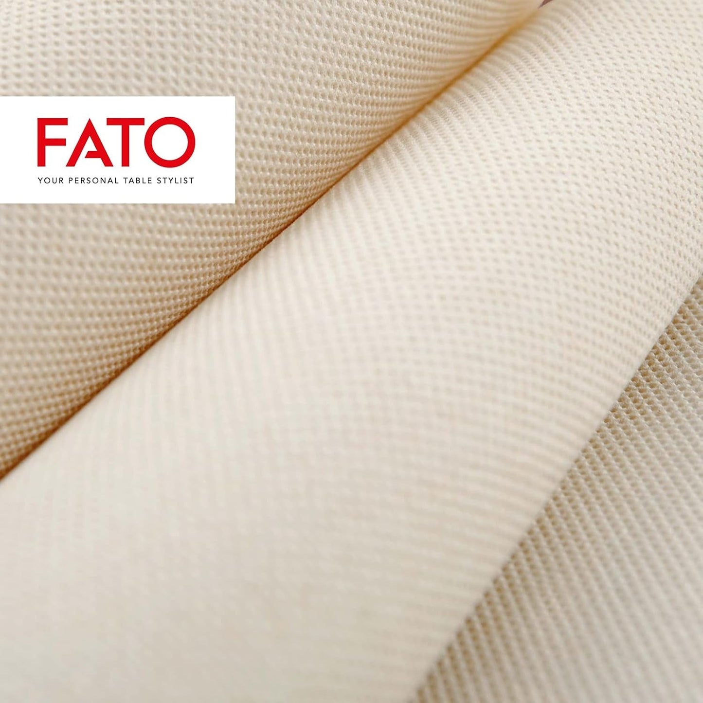 Fato - Naturlige 4-foldede engangspapirservietter, miljøvenlige, 40 stk., størrelse 38X38, 2-lags, 100 % genbrugspapir