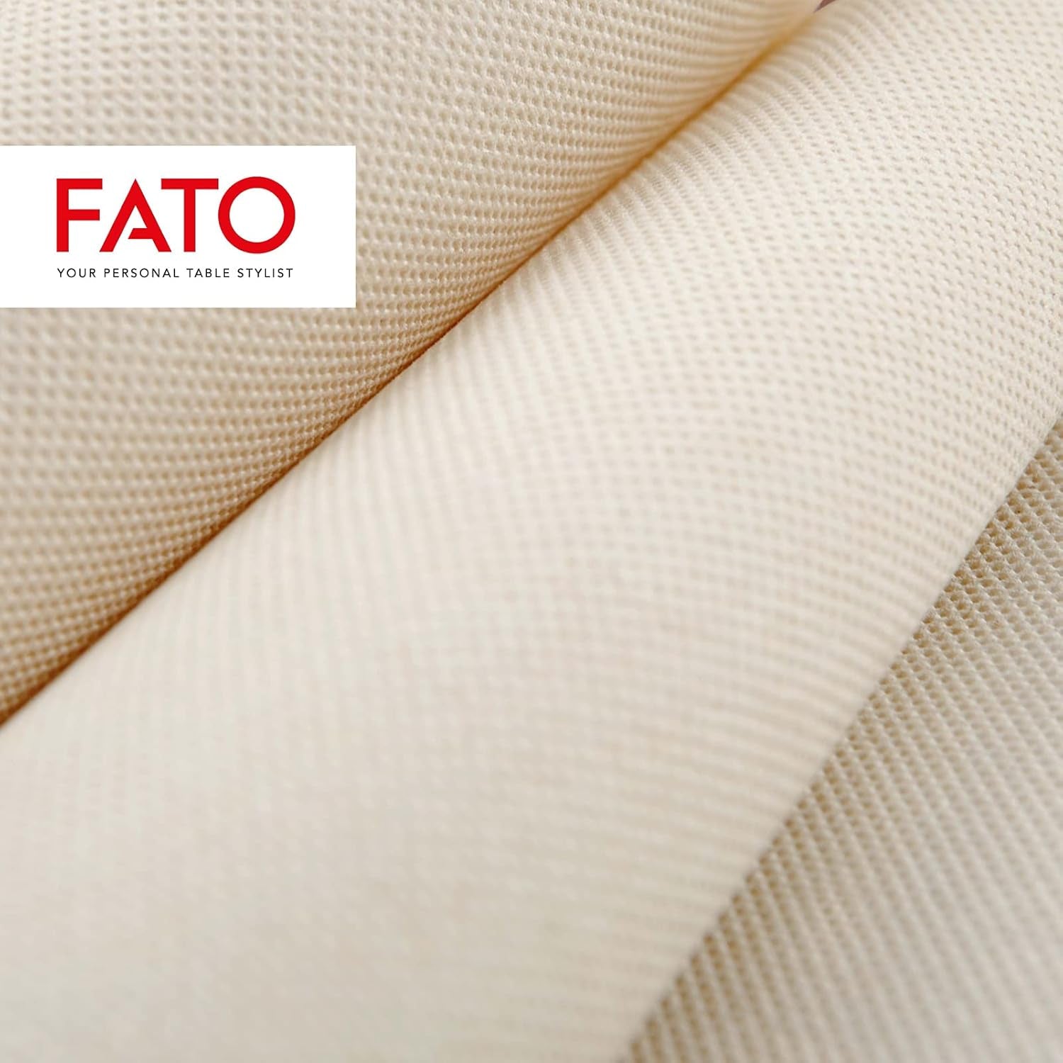 Fato - Naturlige 4-foldede engangspapirservietter, miljøvenlige, 40 stk., størrelse 38X38, 2-lags, 100 % genbrugspapir