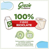 Grazie Natural Toilet Paper, Econatural, 56 ruller, Fibrepack Genbrugs Toiletpapir, 100 % Økologisk, Miljøvenlig, Miljømærket Certificeret og FSC Genanvendt, Made in Italy