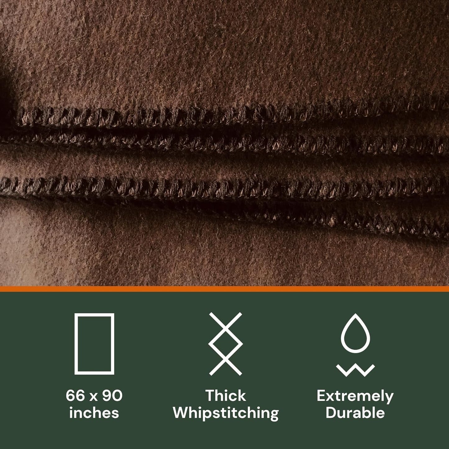 Woolly Mammoth Woolen Co. campingtæppe, ekstra stort, merinould, Det perfekte udendørsudstyr til bushcraft, camping, trekking, vandreture, overlevelse eller hyttetæppe. Brun, 168 X 228 Senge og Tæpper Woolly Mammoth Woolen Company