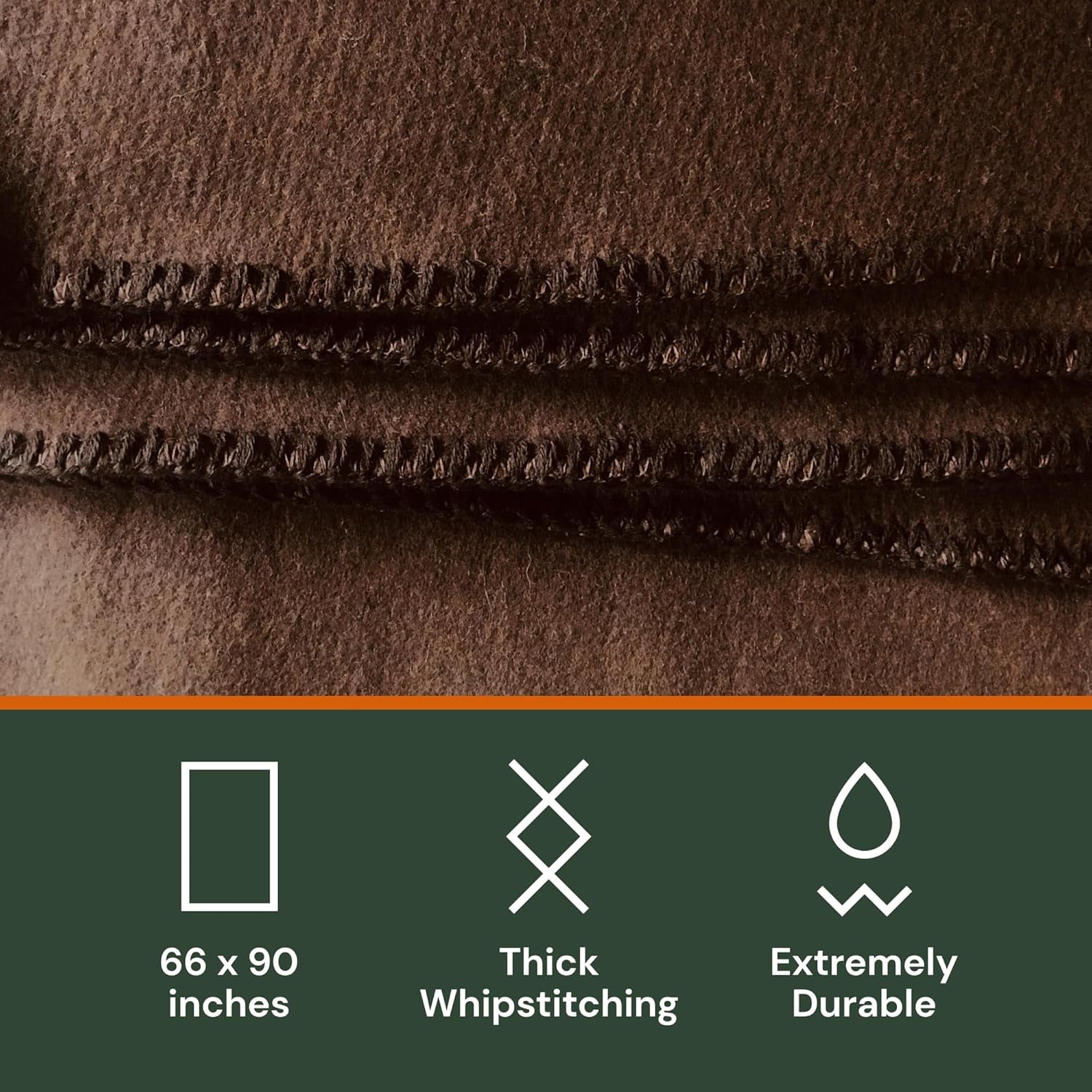Woolly Mammoth Woolen Co. campingtæppe, ekstra stort, merinould, Det perfekte udendørsudstyr til bushcraft, camping, trekking, vandreture, overlevelse eller hyttetæppe. Brun, 168 X 228 Senge og Tæpper Woolly Mammoth Woolen Company