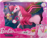 Barbie Pegasus Magic Hide and Seek - Interaktivt legetøj med lys og lyde, 10 tilbehør, regnbuevinger, til alderen 3 og op, HLC41