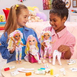 Rainbow High Color & Create DIY Modepuppe - Grüne Augen, Zopfe, extra Top & Schuhe, abwaschbare Regenbogenstifte - Ausmalen, Gestalten, Spielen, Auswaschen - for Kinder fra 4-12 Jahren og Sammler