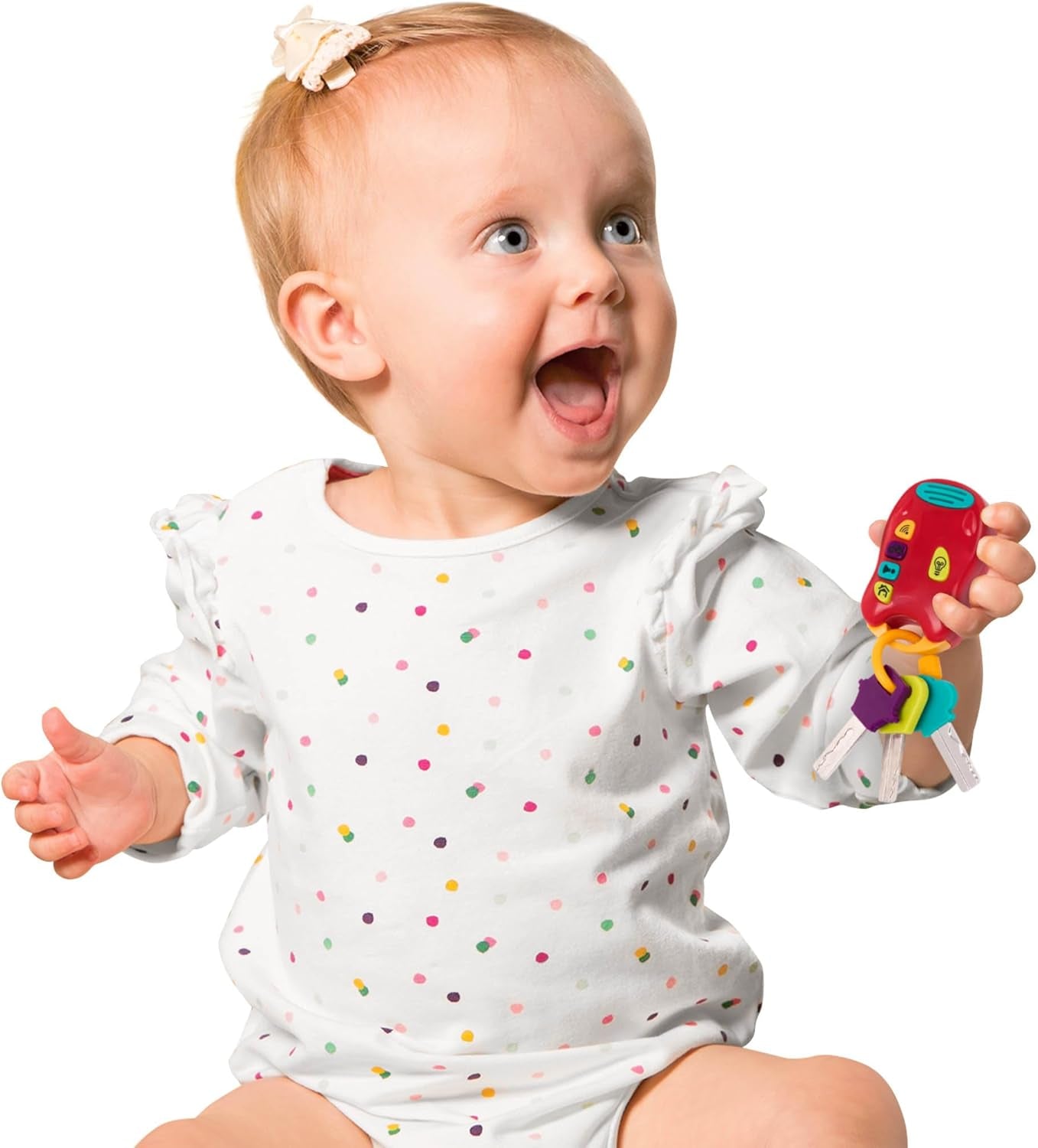 Battat legetøjsnøgle babylegetøj - Farverig bilnøglering med lys og lyde til børn fra 10 måneder og opefter Bebe Toys Naty Shop