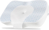 Elviros Memory Foam Ortopædisk Pude, Nakkesmertepude, Sovepude, Ergonomisk Nakkepude, Nakkestøttepude, Antisnorkepude til sidesovere, Mavesovere, Hvide Naty Shop Cervikale ortopædiske puder Blå 60 X 38,6 X 9,9/13,5 Cm