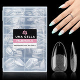 Ballerina Gel Neglespidser 216 stk. 12 Størrelser Soft Gel Negle Tips Full Cover Negle Extension Sæt Semi Matt DIY Home Art