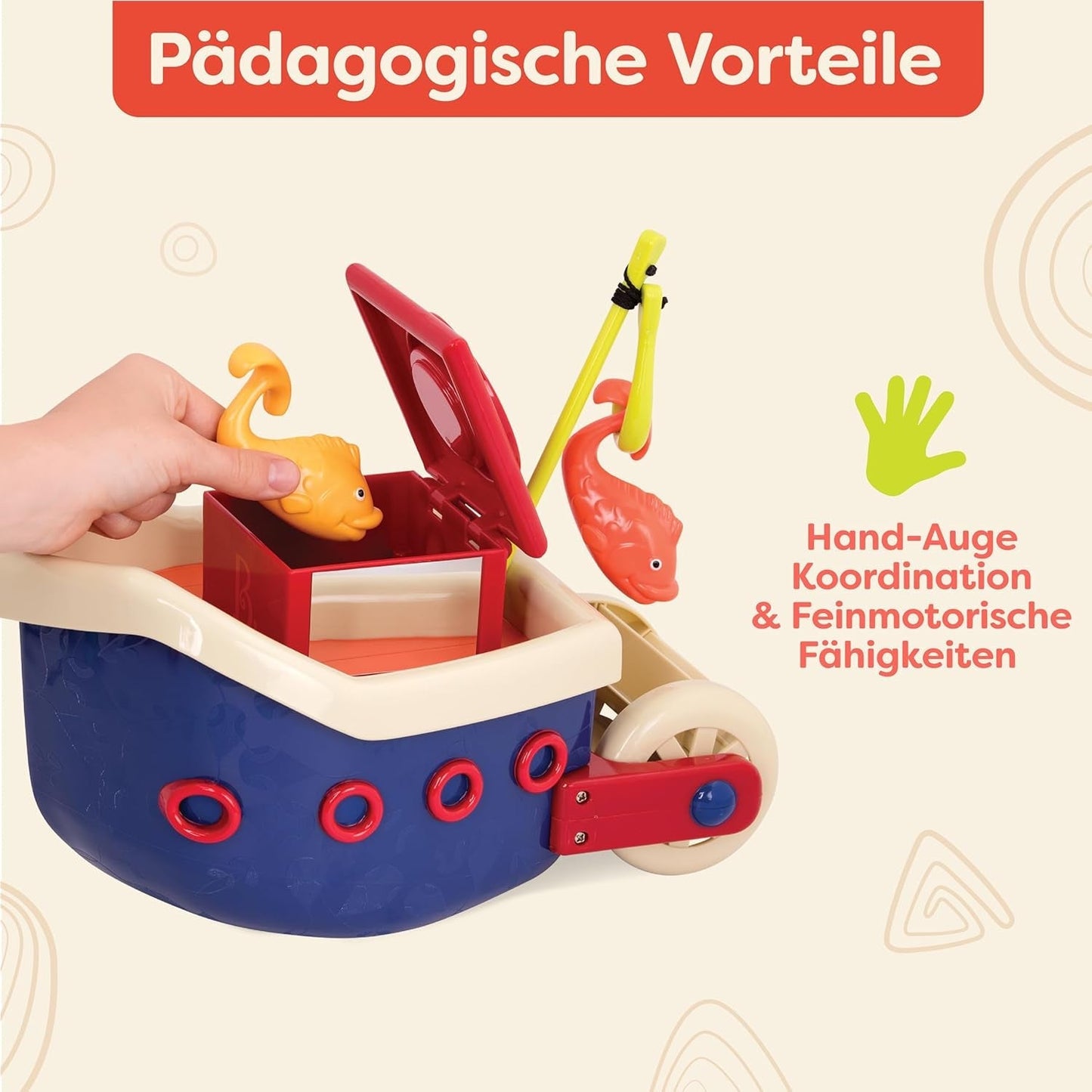 B. legetøj 13 styks badekar legetøj til børn med båd, stable kop, fisk, fiske legetøj til børn badekar fra 1 år Legetøj Bebe Naty Shop