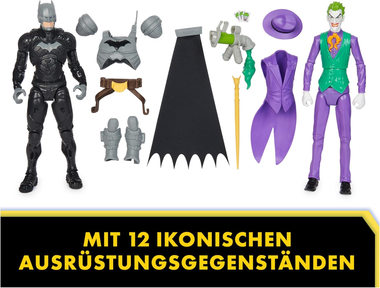 DC Batman Adventures Batman Vs the Joker actionfigursæt, 30 cm - 2 fuldt bevægelige figurer med 12 gear til spændende rollespil, legetøj til 4+ børn Actionfigurer Naty Shop
