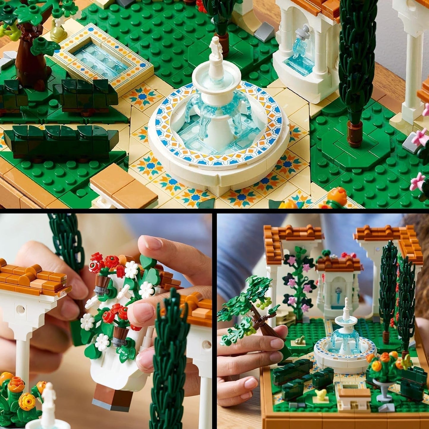 LEGO Icons Fountain Garden - Miniature byggesæt til voksne med blade, cypresser, træer, vinstokke, blomster - Kreativ fødselsdagsgave idé, housewarming gave til kvinder, mænd - 10359 Byggesæt Beuche den LEGO-Store