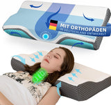 Nakkesmertepude, Ergonomisk ortopædisk nakkepude, Side tilbage Abdomen Memory Foam Pude, Anti Snorken Pude til Mænd Kvinder (62 * 34,5 * 12/8CM) Cervikal Ortopædiske Puder Naty Shop Standardtitel