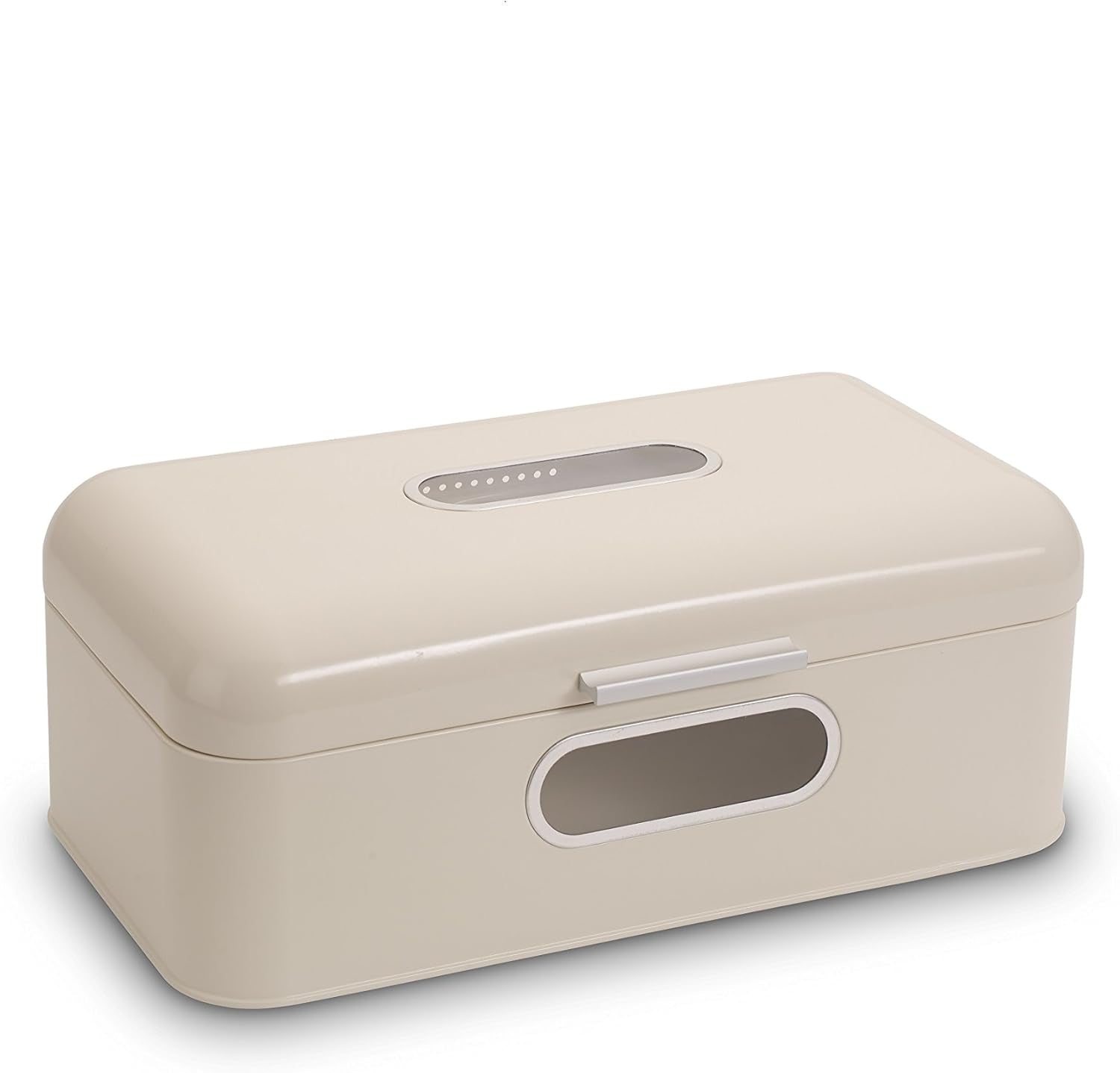 ECHTWERK Retro metal brødkurv med udsigtsvindue og låg, sæt med 3 elegante opbevaringskasser, 1,4 l kapacitet, røde madopbevaringskasser Naty Shop Cream Large Single