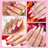 200 stykker Nail Art Charms 3D Nail Art Dekorationssæt Sløjfe Negle Pendant Pink Blandet Sløjfe Blomst Bamse Slikkepind Hjerteform Negle Art Dekoration DIY Craft Negle Design