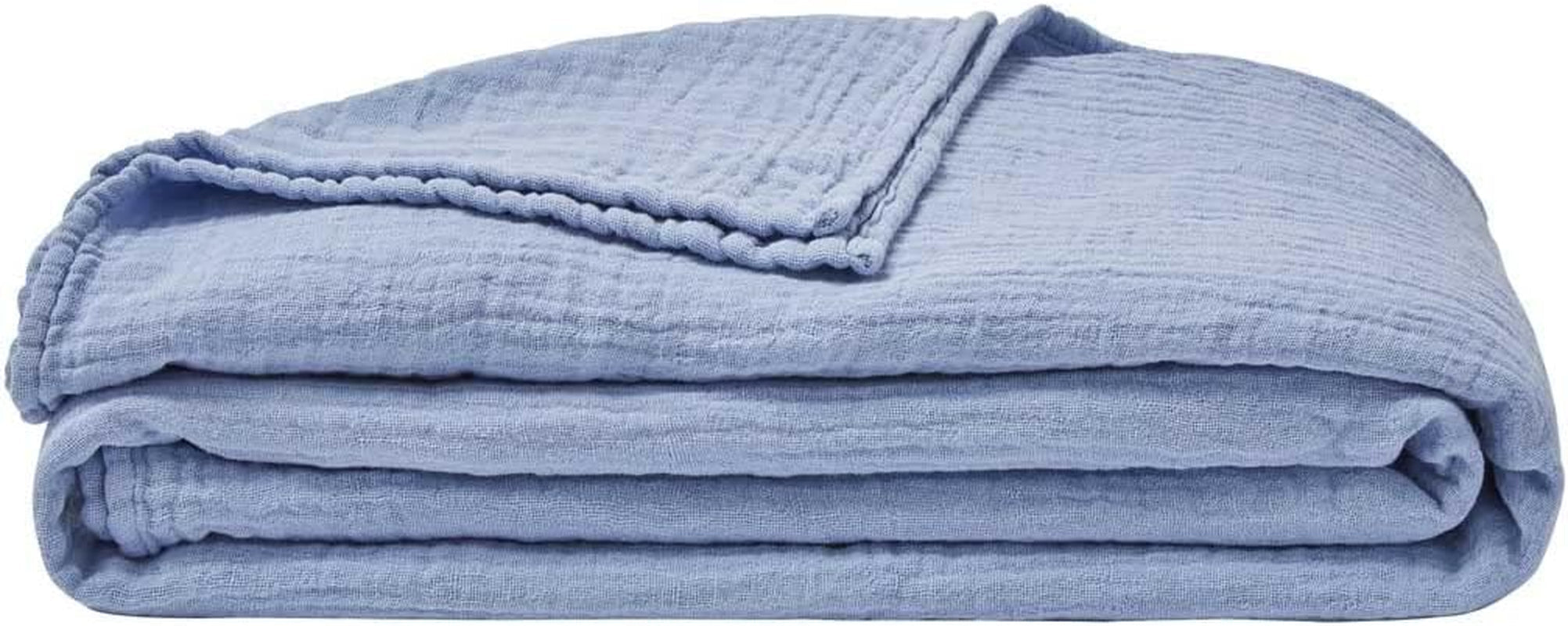 ESSIX Plaid, Monocolor, Lavet af bomuldsgaze, Jazzy, 130 X 170 Cm Dyner og dyner Naty Shop Blue