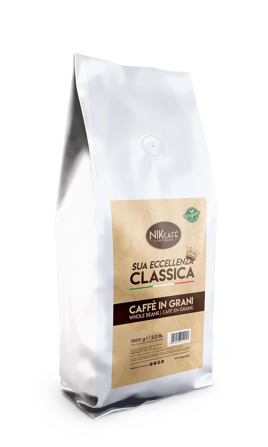 NIK CAFE' – Classico blend – ristede kaffebønner. Hans Excellence, den robuste. 100% robust