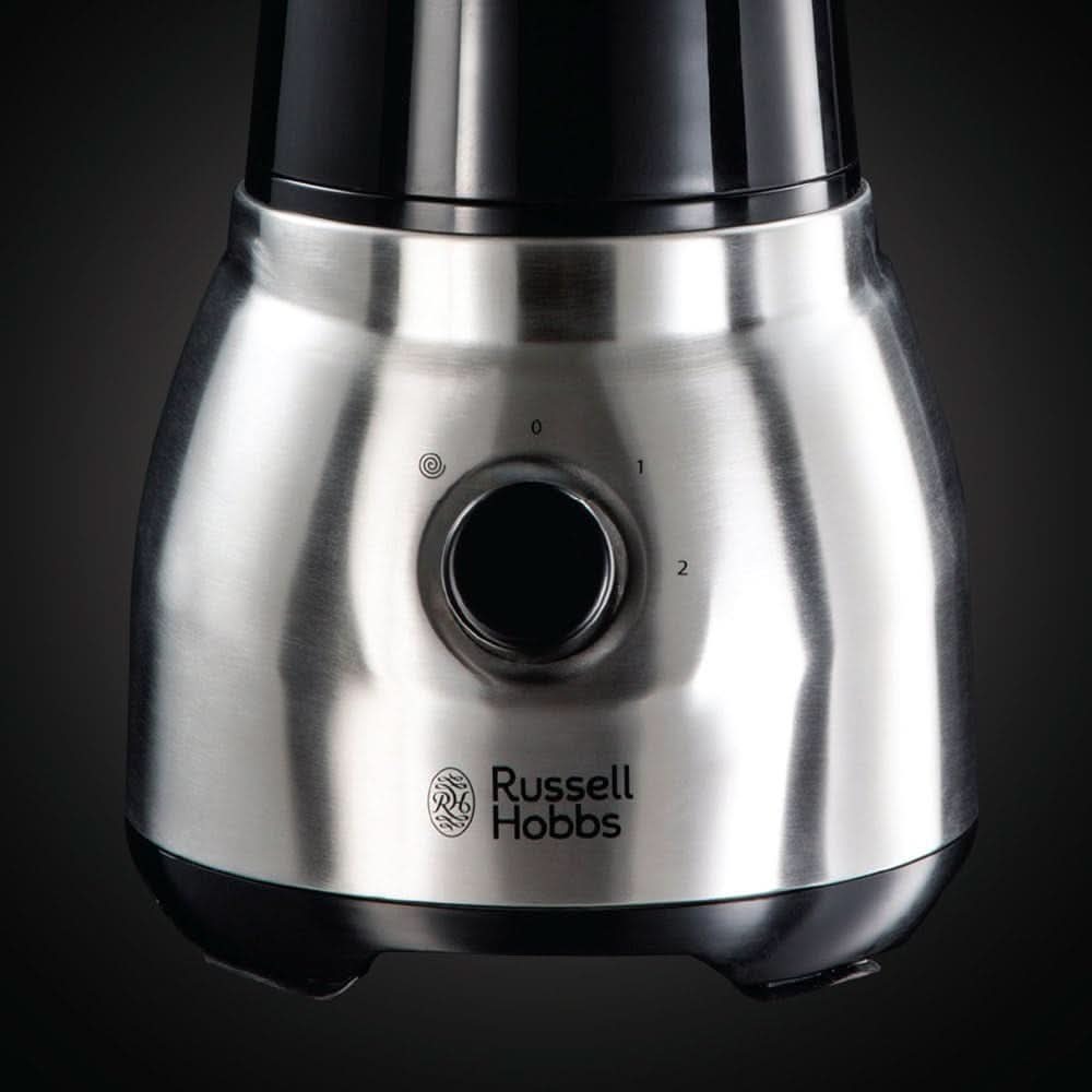 Russell Hobbs Standmixer 2-I-1 [1,5L Glasbehälter Mixer & 0,6L Mini Smoothie Maker -To-Go-Trinkflasche Inkl. Deckel] Spülmaschinenfest, Impuls-/Ice-Crush Funktion, Becher BPA Frei, Edelstahl 23821-56 Kitchen Naty Shop