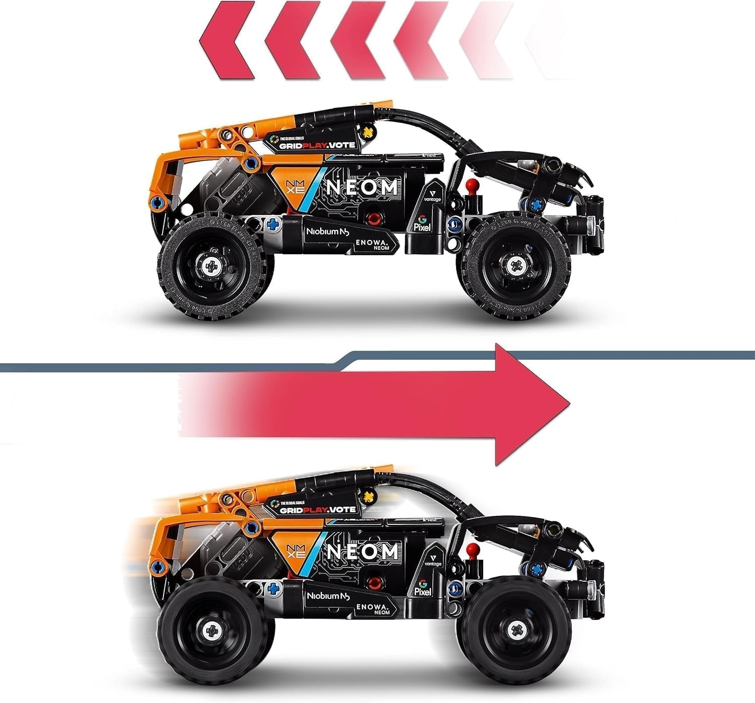 LEGO Technic NEOM Mclaren Extreme E racerbilsæt, motorlegetøj til børn, vindbil, der kan bygges, teknisk gave til drenge og piger 7 år 42166 byggesæt Besuche den LEGO-Store