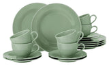 SELTMANN WEIDEN kaffeservice med 18 stykker BTR - Beat - Form: Rund med riflet relief - moderne stil - salviegrøn - Farveglasur