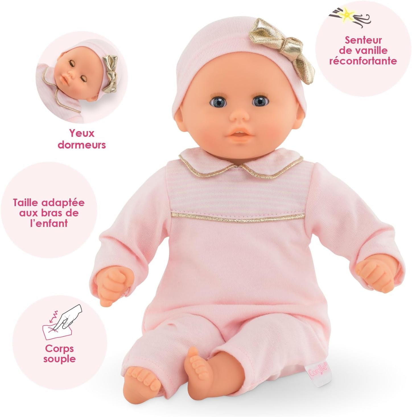 Corolle 9000100270 - Man Premier Poupon Calin Manon fransk dukke med talisman og vaniljeduft