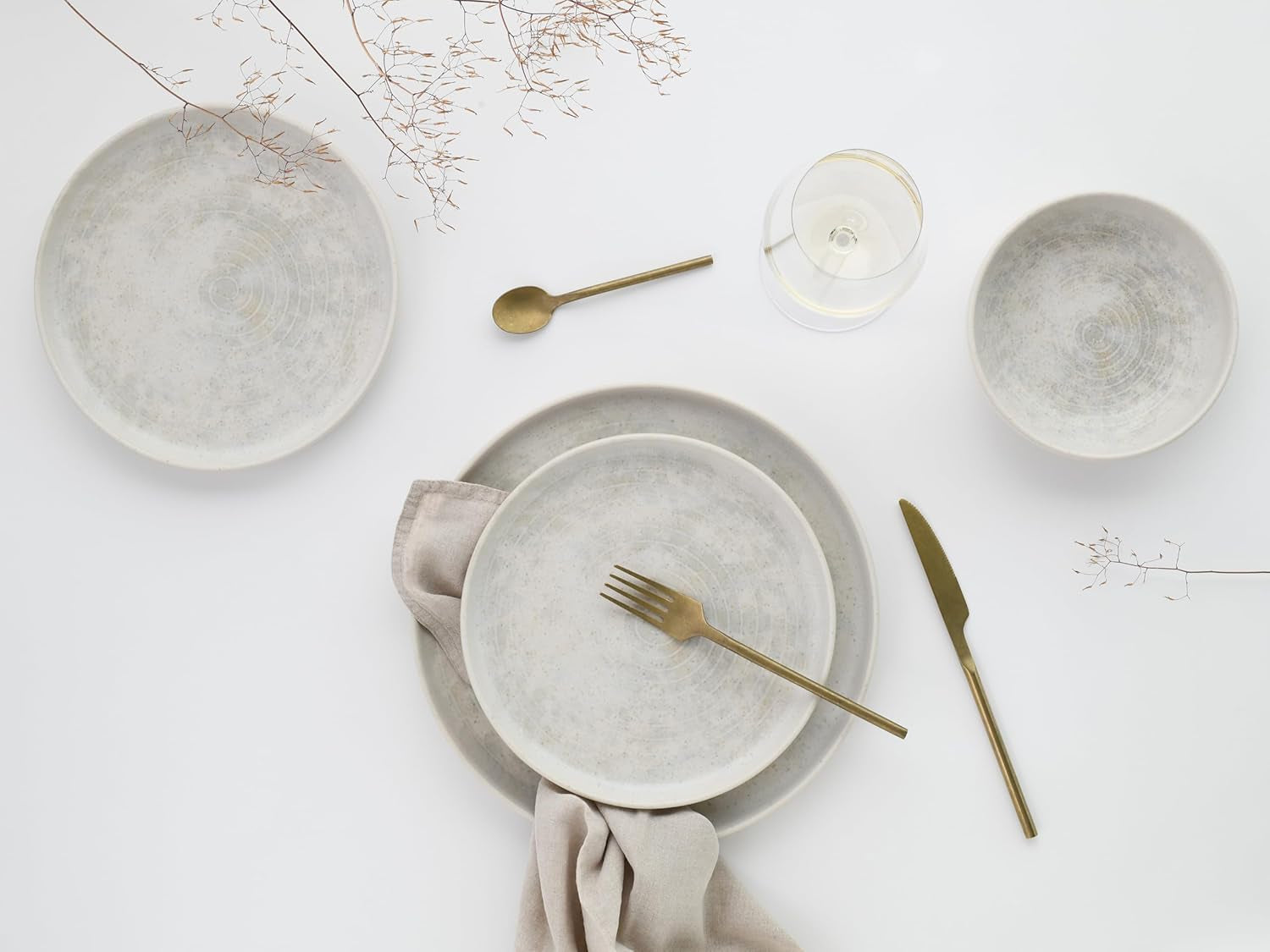 CreaTable, 23714, Uno Athena-serien, 12-delt porcelænssæt til 4, tallerkensæt i porcelæn, tåler opvaskemaskine og mikroovn, fremstillet i Portugal