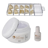 Sun Garden Nails monofasisk gennemsigtig gel 30ml + æske med 100 spidser + lim til spidser 7ml