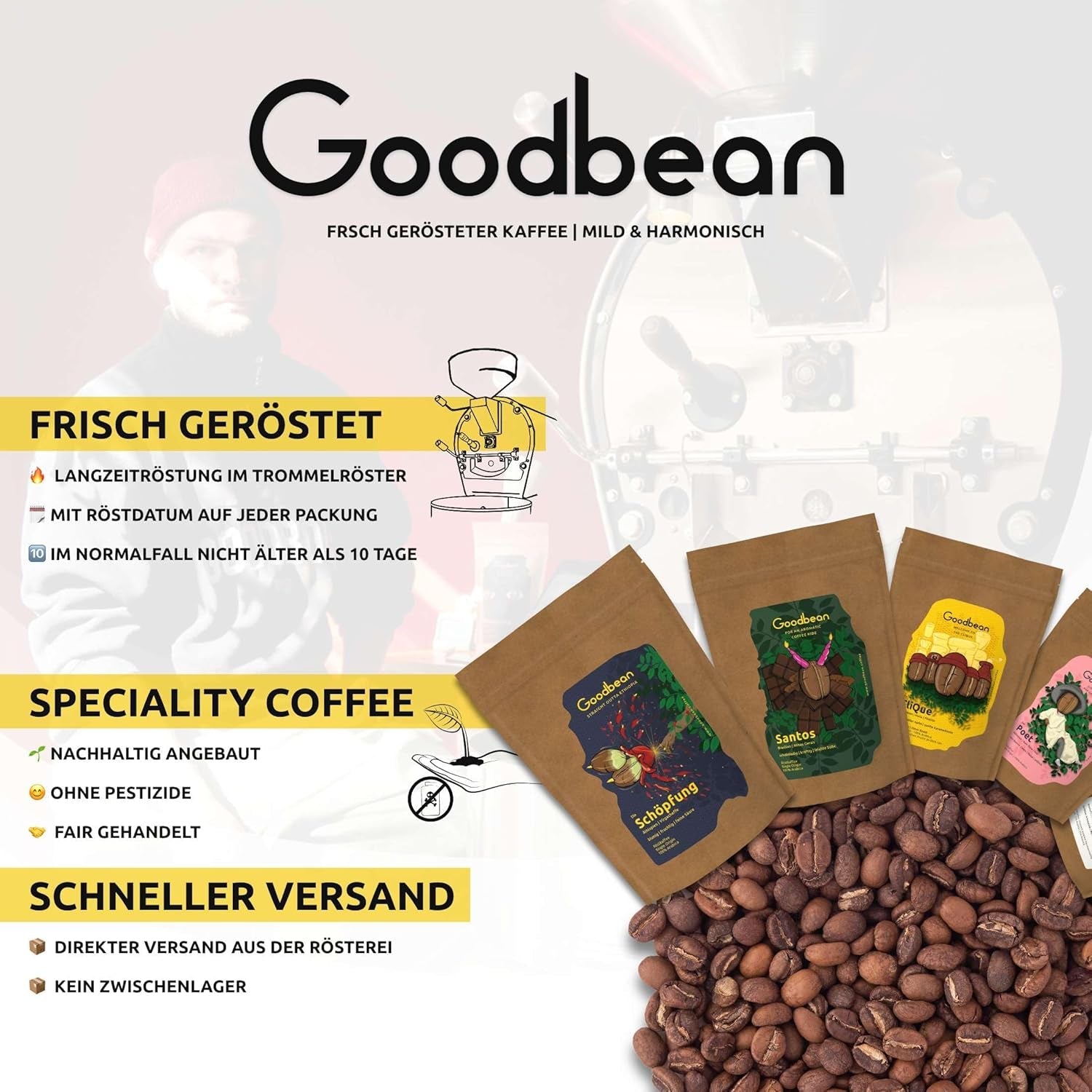Discovery - Espresso | Kaffebønner 500g - 100% Arabica | til fuldautomatiske maskiner/portafilter/espresso | Hele kaffebønner | Friske kaffebønner