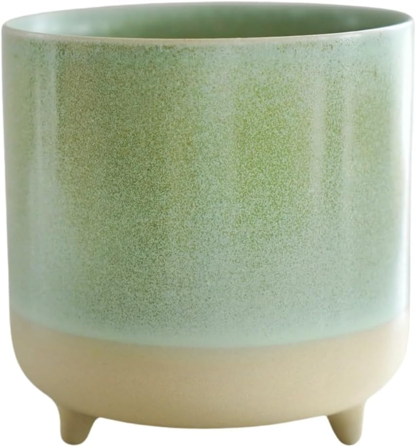 Potte, keramik, mintgrøn, mat, reaktiv, H 12 cm x D 12 cm