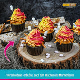 Sæt med 6 Decocino farvepastaer - 6 x 20 g - Madfarve i rød, pink, grøn, gul, blå og sort, ideel til farvning af kager, fondant og cremer - Azofri og glutenfri