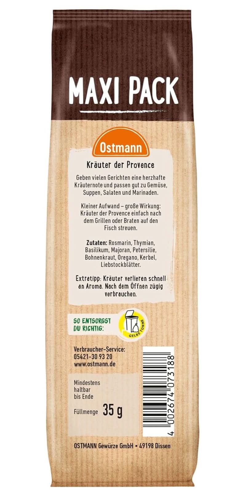 Ostmann, middelhavsurteblanding til gryderetter, pizza og pasta, 35 gram Naty Shop