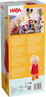 HABA 302108 - Annelie dukke, stofdukke med tøj og hår, 30 cm, legetøj fra 18 måneder, rød Dolls Naty Shop