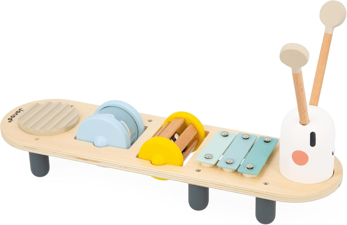 Janod - Sweet Cocoon musiknumre - 5 musikalske aktiviteter for børn - Tidlig musikalsk uddannelse - FSC trælegetøj - Fra 12 måneder, J04058 Babylegetøj Naty Shop Standard titel