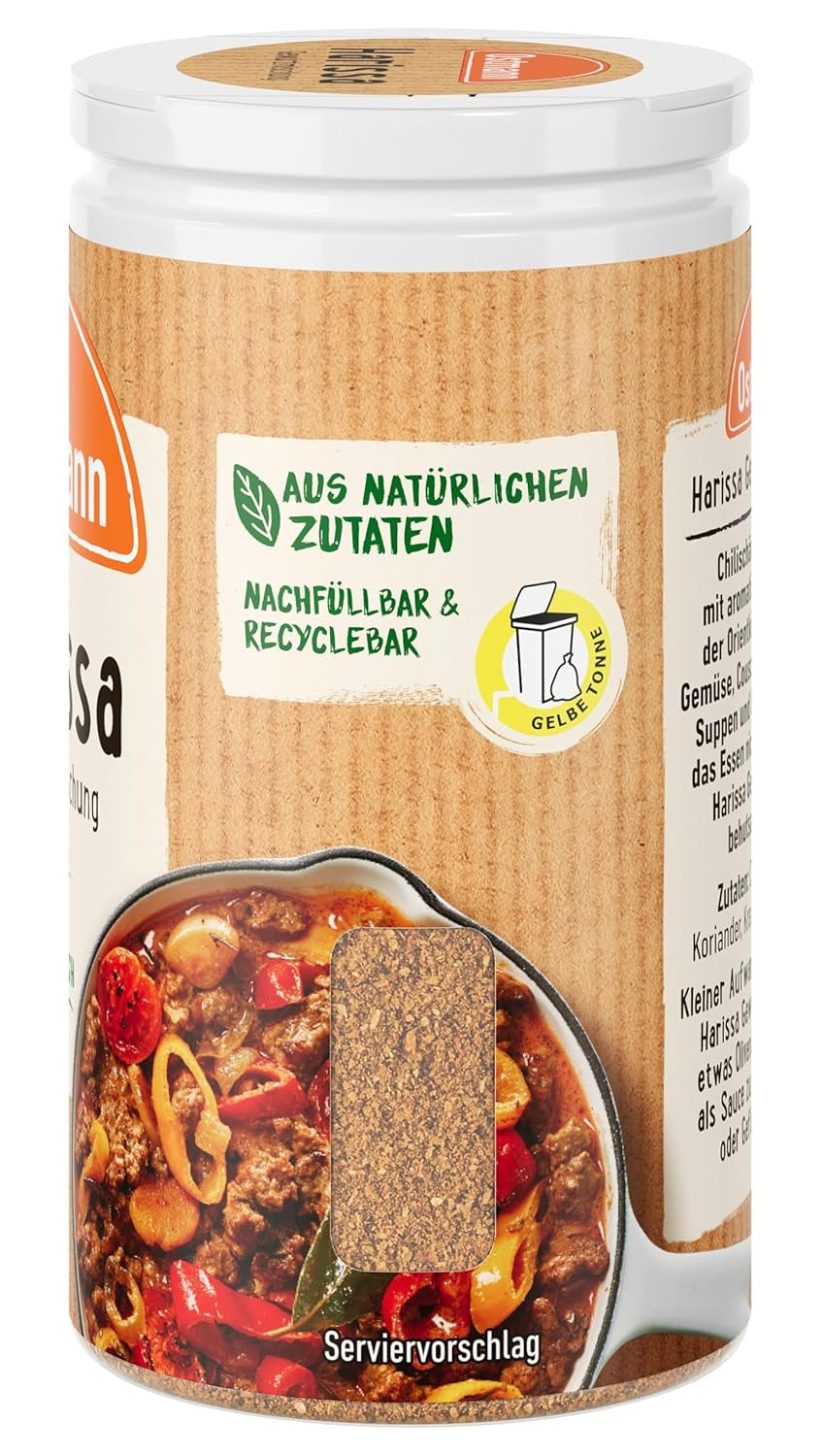 Ostmann Gewürze - Harissa Gewürzmischung | Scharfes orientalisches Gewürz für Geflügel, Fleisch, Gemüse eller Couscous | 35 g i Der Streudose