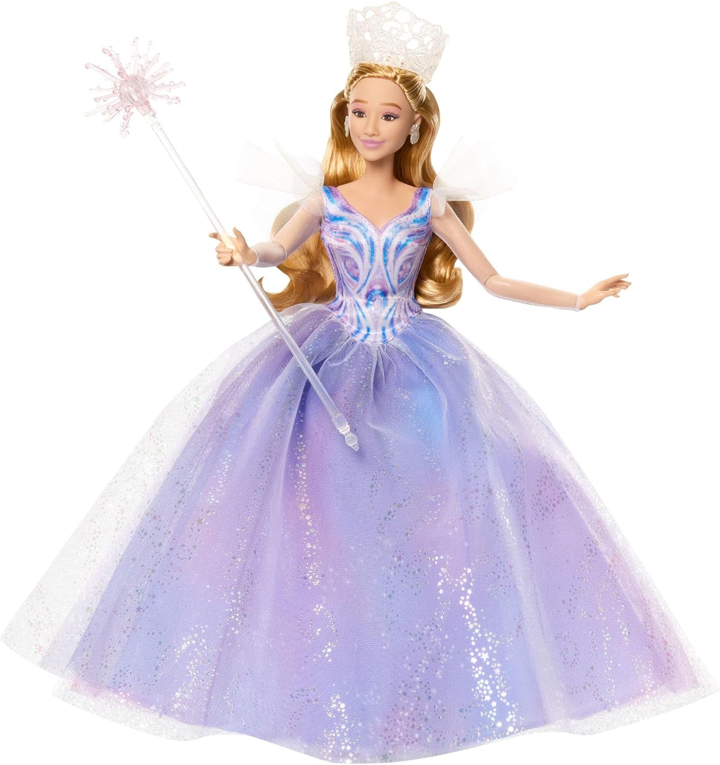 Mattel Wicked: Part 2 af Universal Pictures Glinda Deluxe Doll med aftageligt outfit og 3 tilbehør, inspireret af filmen, JFM13, [Multicolor]