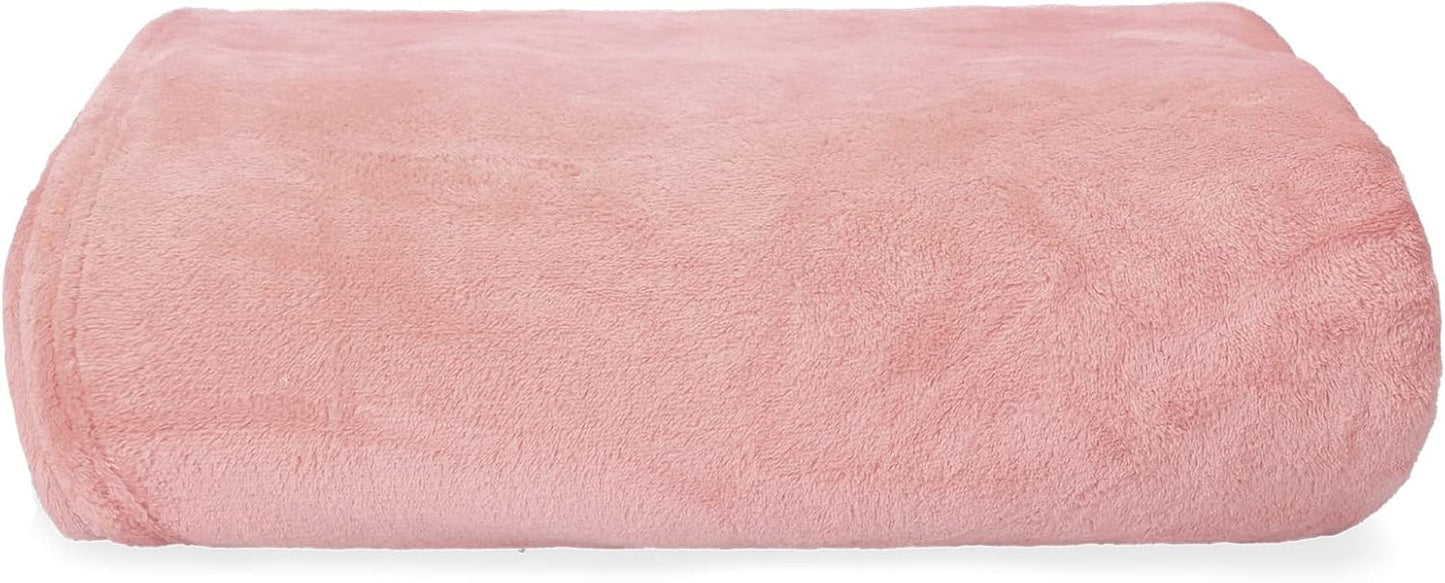 HOMLA Fluffy og varm rød fleece tæppe - til sofa og seng Komfortabel tæppe Sofa tæppe Stue tæppe - nem at vedligeholde 150 X 200 cm Pink Senge og tæpper Besuche den HOMLA-Store