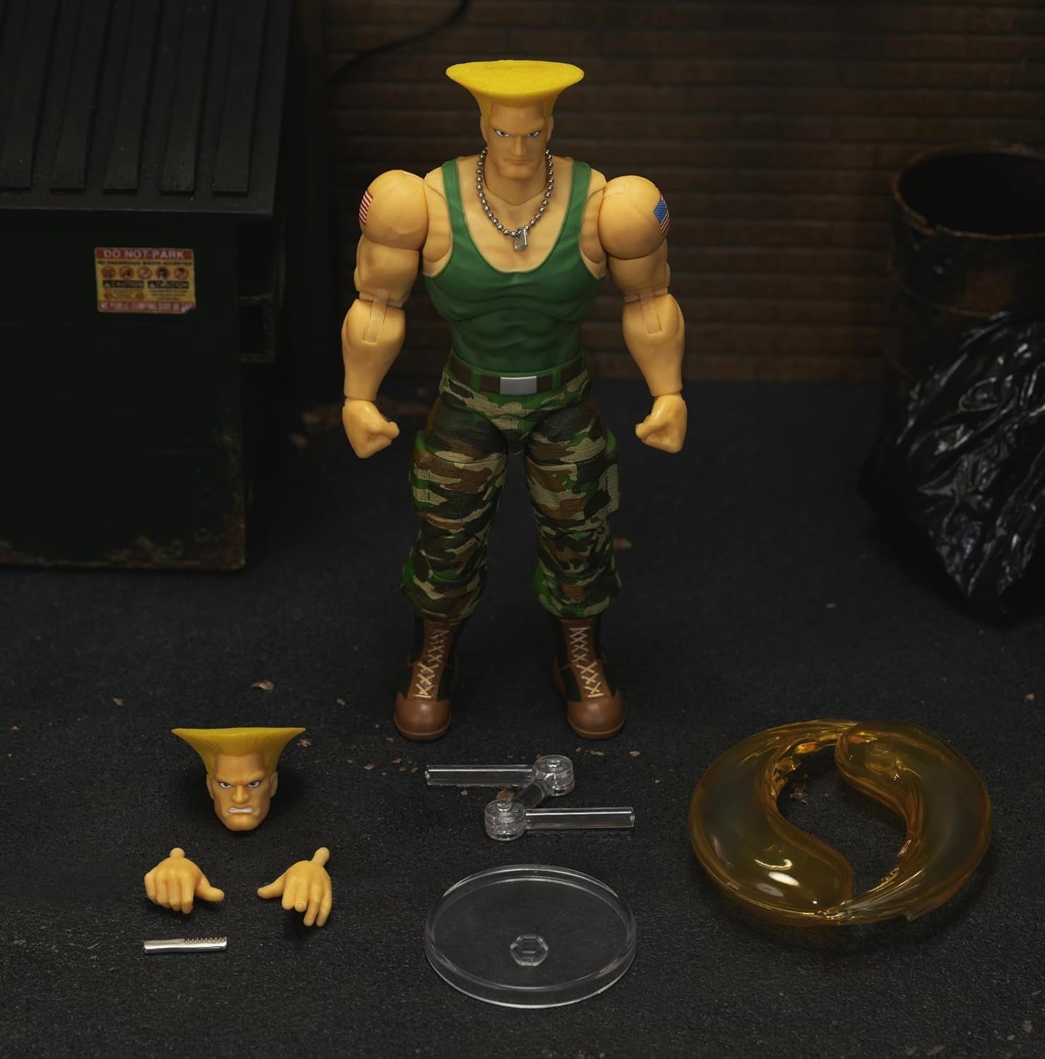 Jada Toys Street Fighter Figur Guile (15 Cm) - Street Fighter 2: The Final Challengers samleobjekt bevægelig actionfigur med alternativt hoved, hænder og tilbehør, alder 13+ Actionfigurer Naty Shop