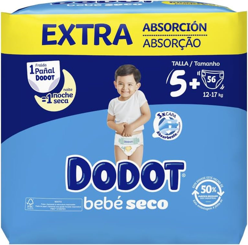 Baby Dry Extra - Jumbopakke, størrelse 5-56 stk