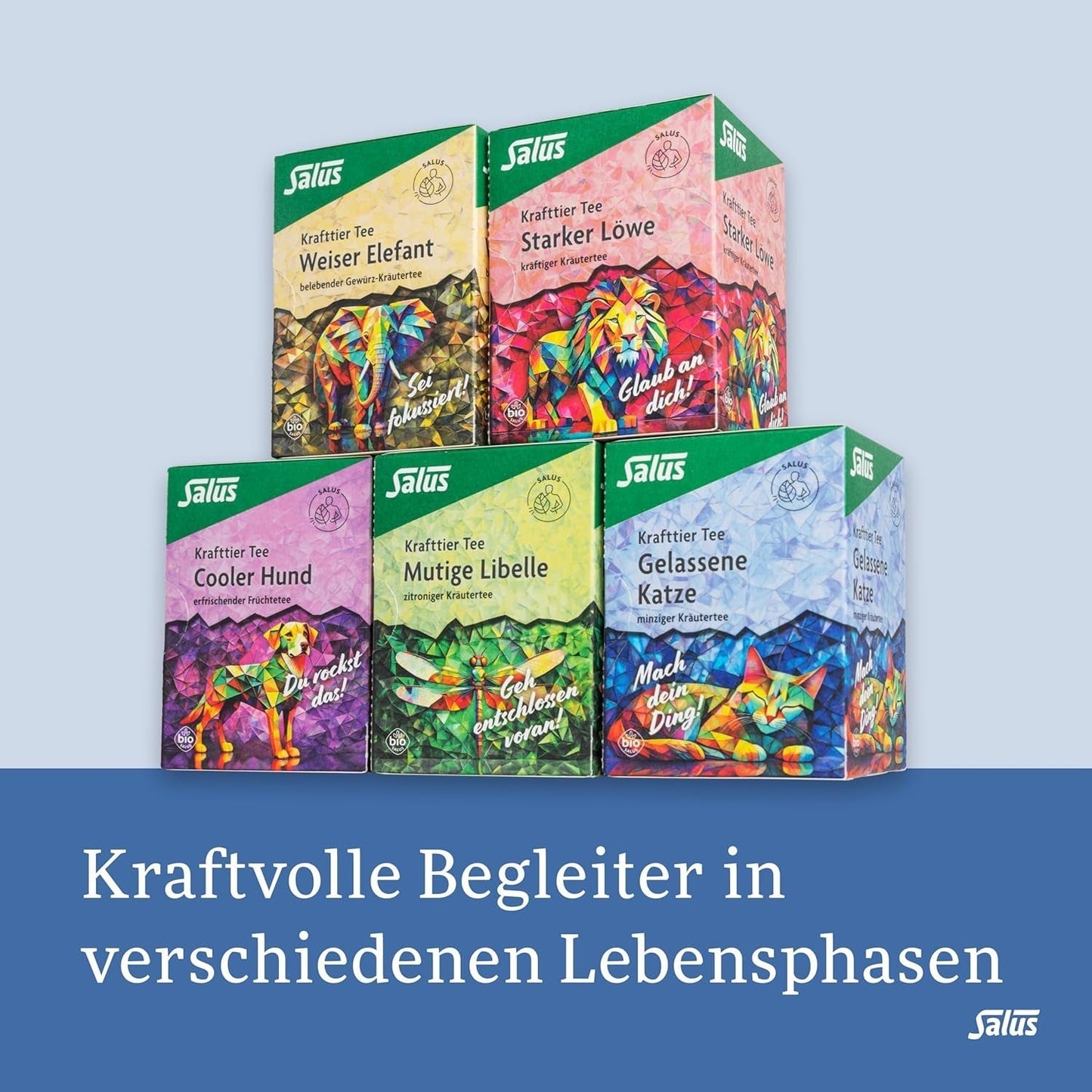 Salus - Krafttier Tea - The Quiet Cat - 1X 15 filterposer (28,5 g) - Mynteurtete med Ashwagandha - Økologisk
