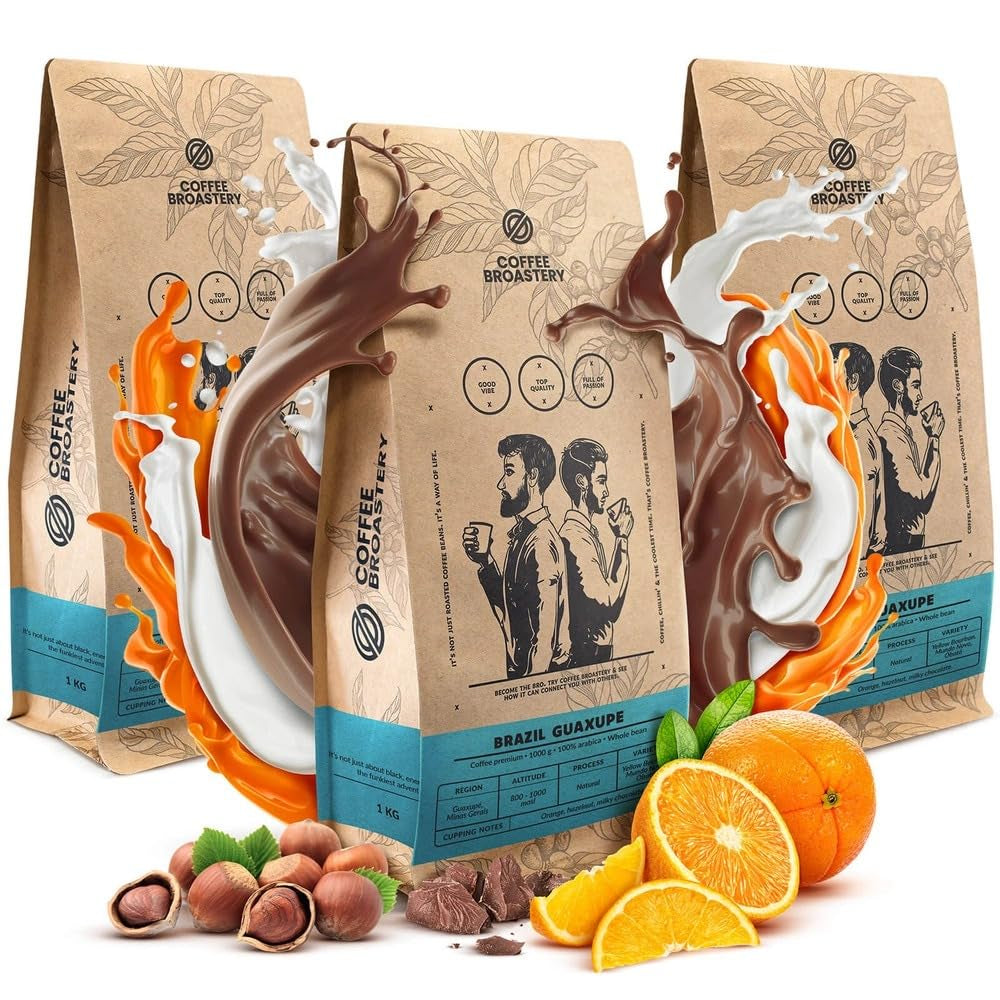 Sæt med kaffebønner 3x1kg 3000g | Brasiliansk Guaxupe | Brasiliansk kaffe | Særlig kaffe | Frisk stegt | Håndværksmæssig kaffebageri