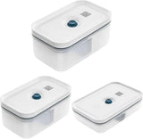 Zwilling Fresh & Save Vakuum Madkasse Sæt / Køleskab Opbevaring, 3 Stk, Plast, Semi-Transparent, La Mer Mad Opbevaringsbokse Naty Shop Standardtitel