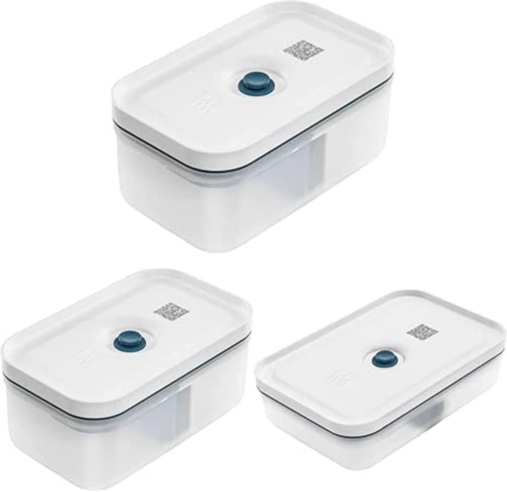 Zwilling Fresh & Save Vakuum Madkasse Sæt / Køleskab Opbevaring, 3 Stk, Plast, Semi-Transparent, La Mer Mad Opbevaringsbokse Naty Shop Standardtitel