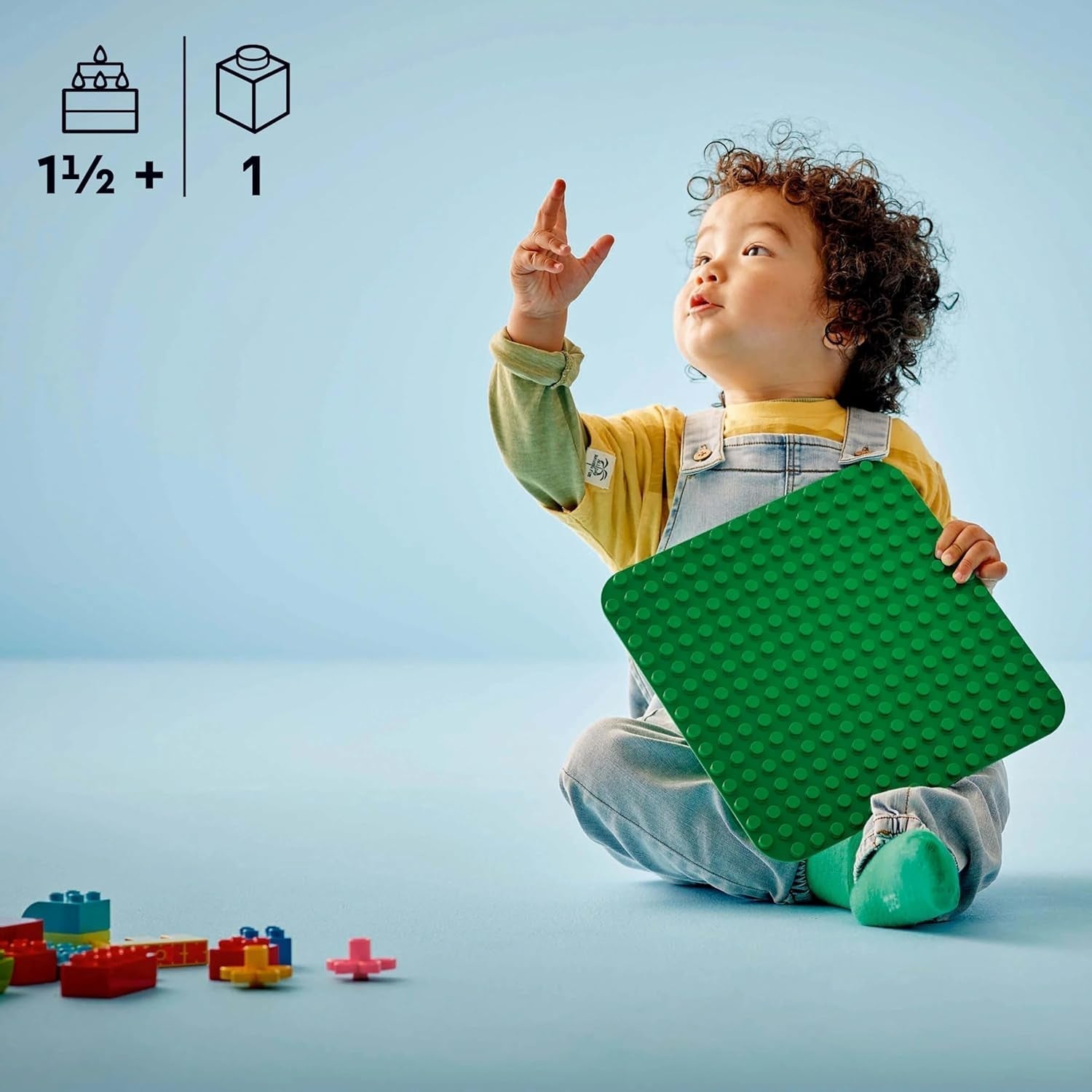 LEGO DUPLO byggeplade i grøn, Byggelegetøj til småbørn fra 18 måneder, Til visning af modeller, Giver førskolebørn mulighed for at bygge kreativt og lege fantasifuldt, Pædagogisk legetøj 10460 Byggesæt Besuche den LEGO-Store