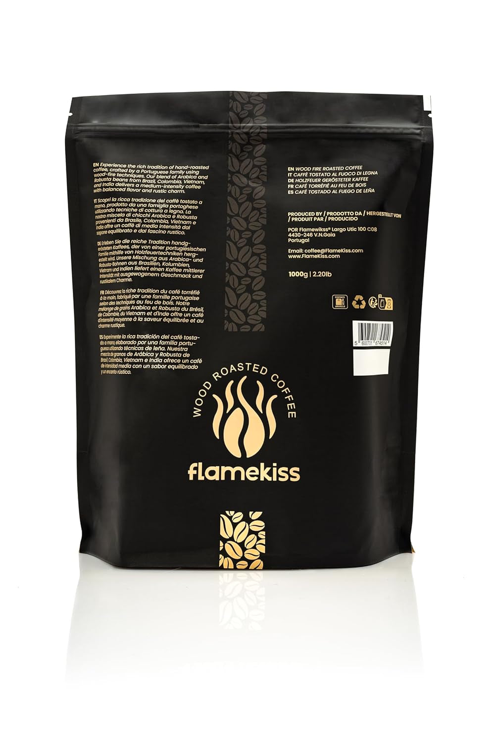 Kaffebønner 1 kg – Arabica og Robusta espressobønner af høj kvalitet, håndristet over brænde for en rig og aromatisk kaffeoplevelse med hele bønne