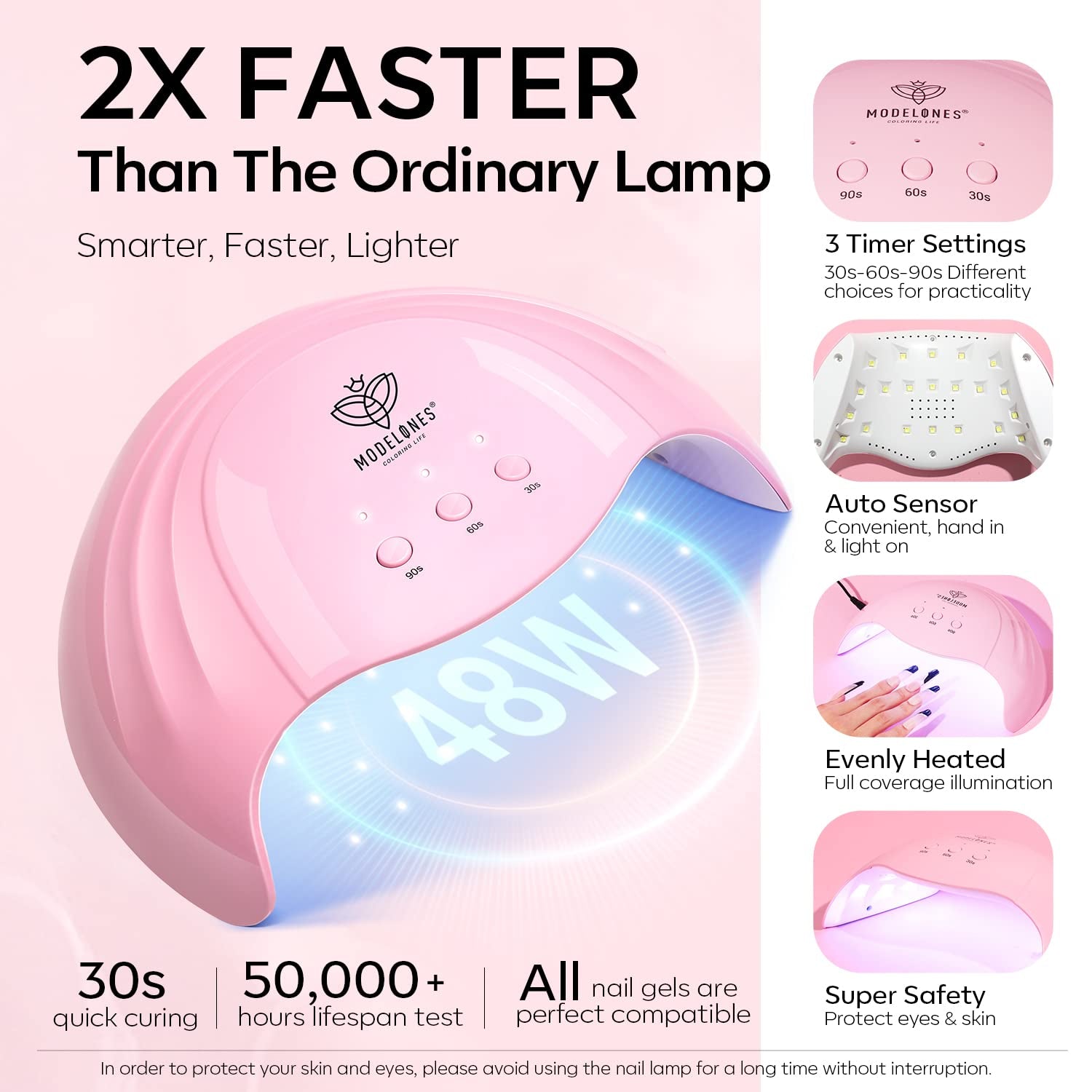 Modelones 35 stk Gel neglelak sæt, UV neglelak sæt med 48W lampe, nøgen brun hvid pink gel neglelak sæt, UV gel negle lak sæt med top coat base negle studio sæt