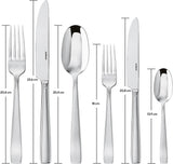 Sambonet 62512-83 fladt monoblok bestiksæt, 36 stykker, 18/10 rustfrit stål, Tåler opvaskemaskine Køkken Naty Shop