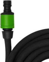 Kinzo 15M Ø14mm Drypslange - 3 Koblings Haveslange - Vandbesparende haveslange til sprøjtesystemer - Sort Slange