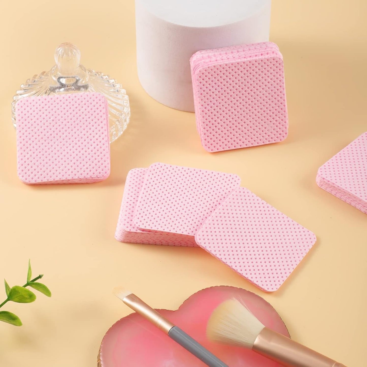 300 Stück Nagellackentferner Pads, Fusselfreie Nägel Wattepads Für Nägel Nagellackentferner Fnugfri Negleservietter Cleaner Gelnägel - Rosa