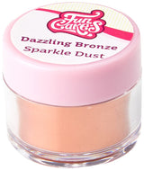 Funcakes Sparkle Dust Dazzling Bronze: Mousserende madfarvepulver til dekoration af kager, Halal-certificeret