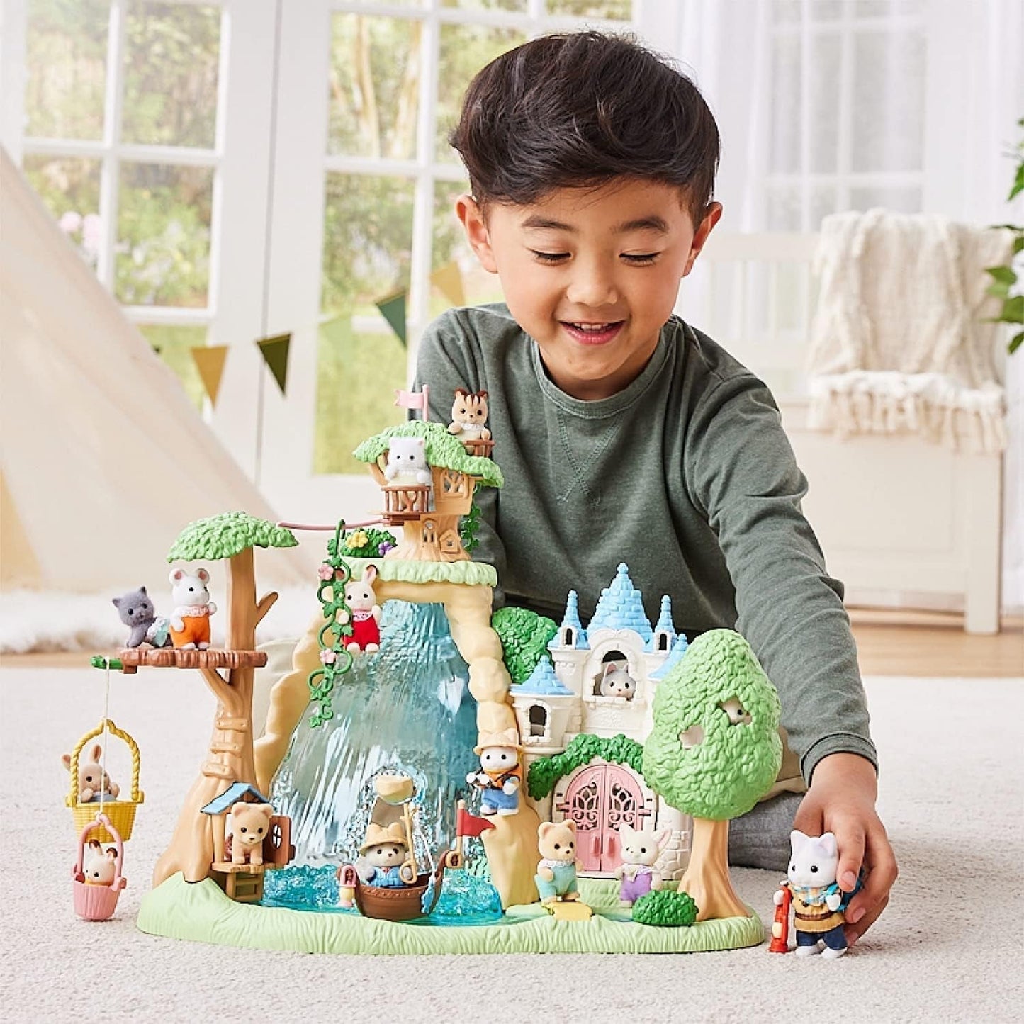 Sylvanian Families - 5763 Tofigur Adventure Explorer Sæt Mælke Kat Far Dreng Dyrefigur Detaljeret legetøj til 3 år gammelt Naty Shop Dukker