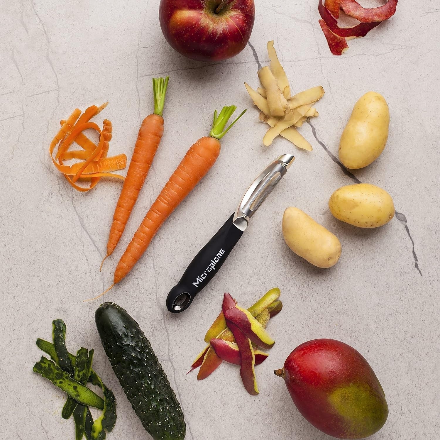 Naty Shop Microplane professionel dobbeltbladet rustfrit stål Ambidextrous skræller