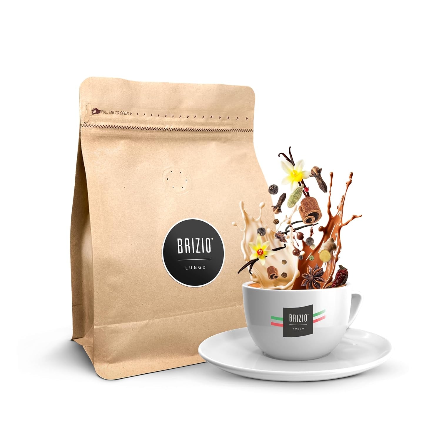 Lungo – Prøvepose 250 g – Italienske espressokaffebønner – 100 % Arabica – Mellemristet – Fyldig og glat – Chokolade, vanilje og karamel