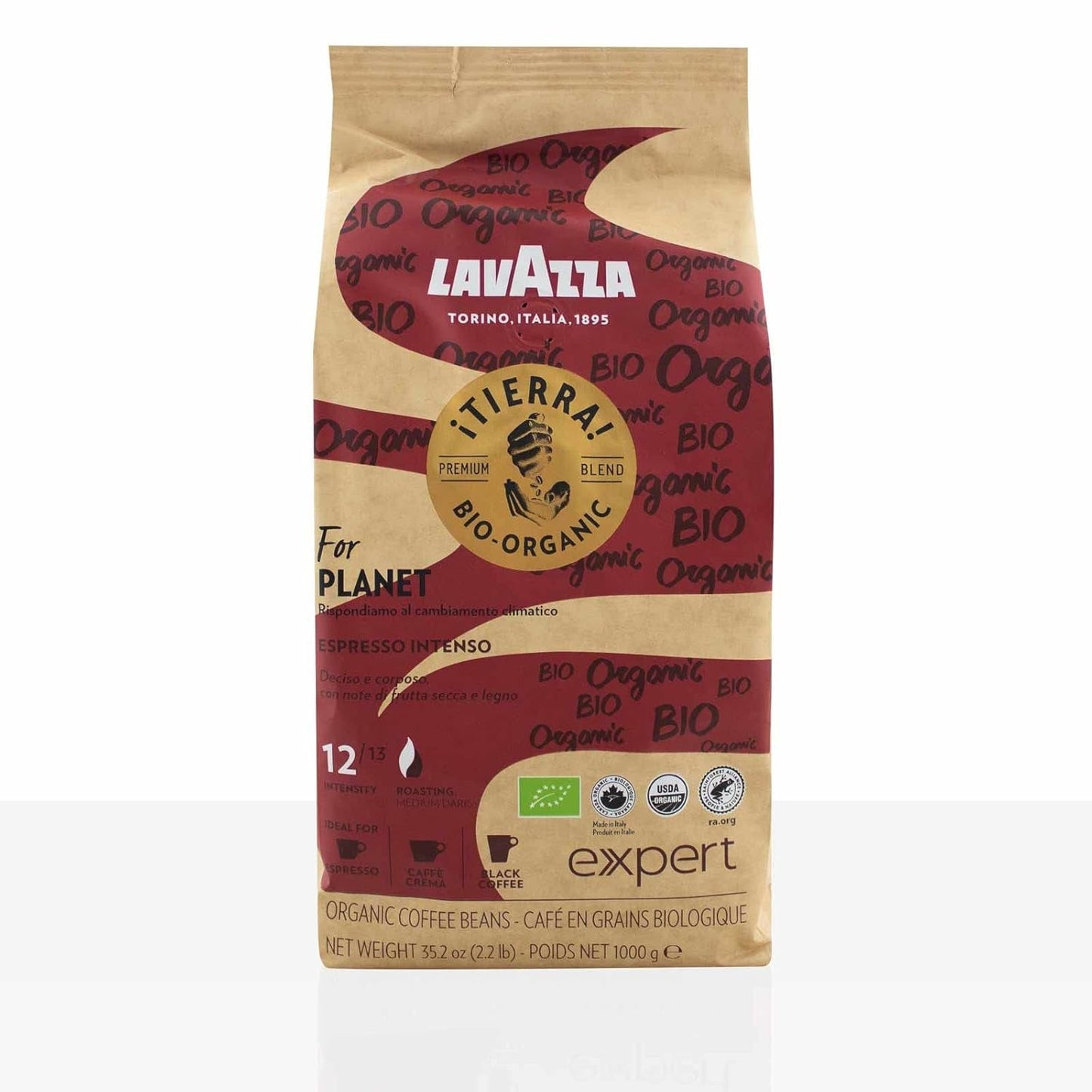 Lavazza Expert Tierra Intenso Espresso Kaffe 6 x 1 kg kaffebønner